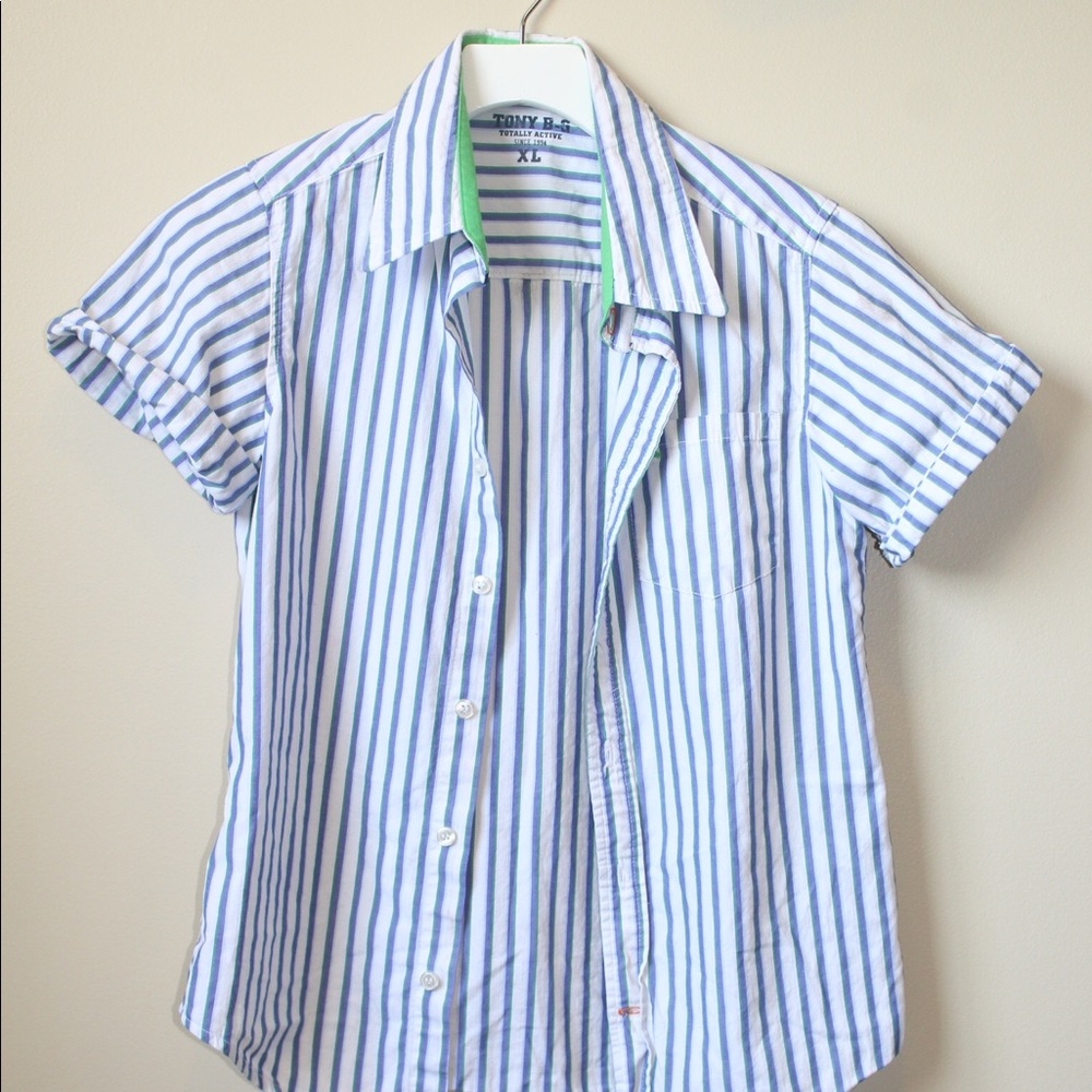 Blue striped top